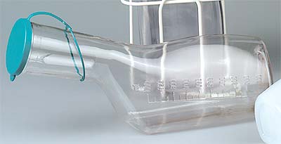Urinflasche für Männer 1 Liter mit Deckel autoklavierbar PC Polycarbonat eckig