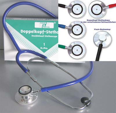 Doppelkopf-Stethoskope, einfache Ausführung, schwarz oder grün lieferbar