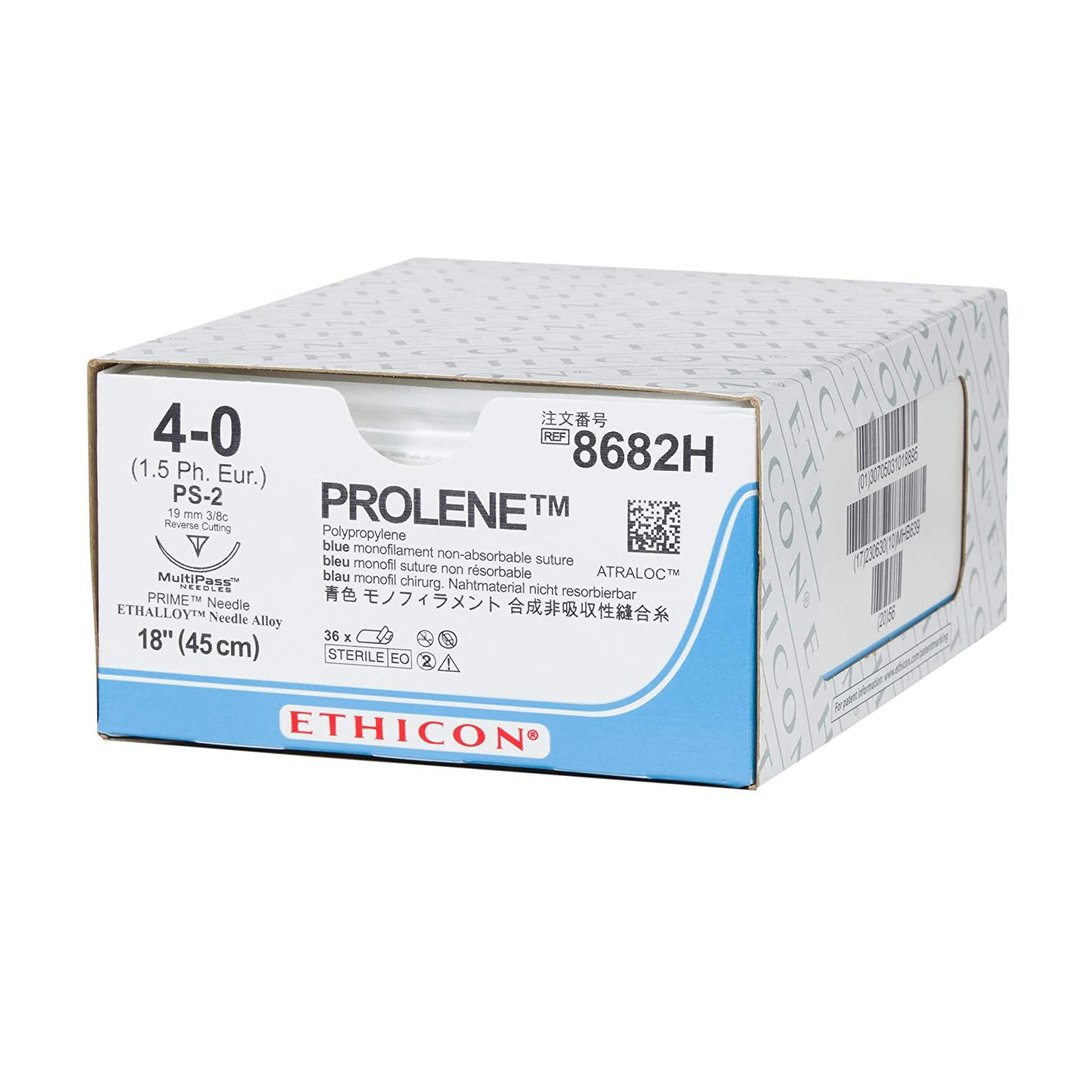 Ethicon Prolene 8682H, PS2, 4-0, Fadenlänge 45 cm, blau monofil,  36 Stück