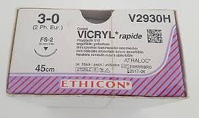 Nahtmaterial Ethicon Vicryl rapide, V2930H, ungefärbt, geflochten, FS2, USP 3/0, Fadenlänge 45cm